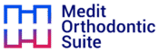 Medit Orthodontic Suite logo featuring a gradient blue-to-pink interconnected square motif next to the text “Medit Orthodontic Suite.”